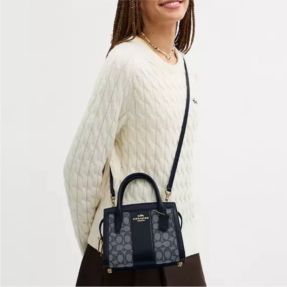New Coach Andrea Carryall Bag In Signature Jacquard satchel bag - Picture 14 of 15